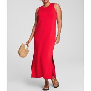 Spanx AirEssentials Sleeveless Maxi Red Long Side Slits Ultra-Soft Sundress 2X